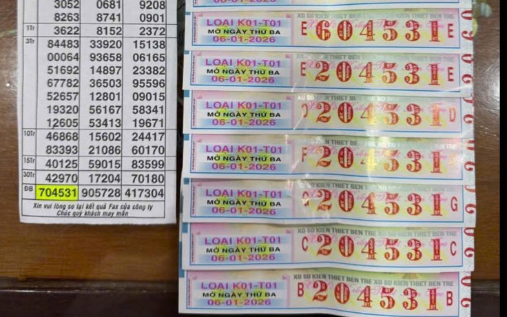 Xuất hiện 23 tờ trúng xổ số miền Nam ngày 6 tháng 1 đài Bến Tre