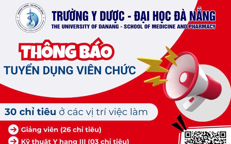 Trường Y Dược - Đại học Đà Nẵng thông báo tuyển dụng viên chức năm 2025