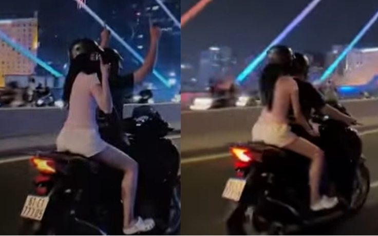 CSGT TP.HCM tịch thu xe SH của nam thanh niên buông 2 tay trên cầu Ba Son