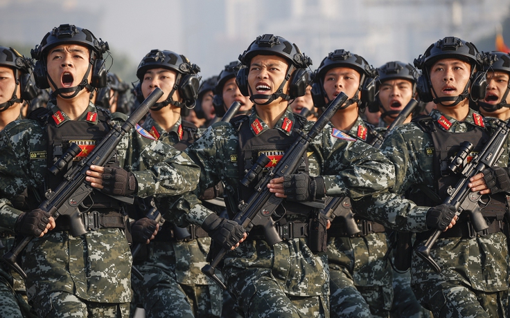 Lực lượng tinh nhuệ cùng dàn khí tài hiện đại diễn tập phục vụ Đại hội Đảng