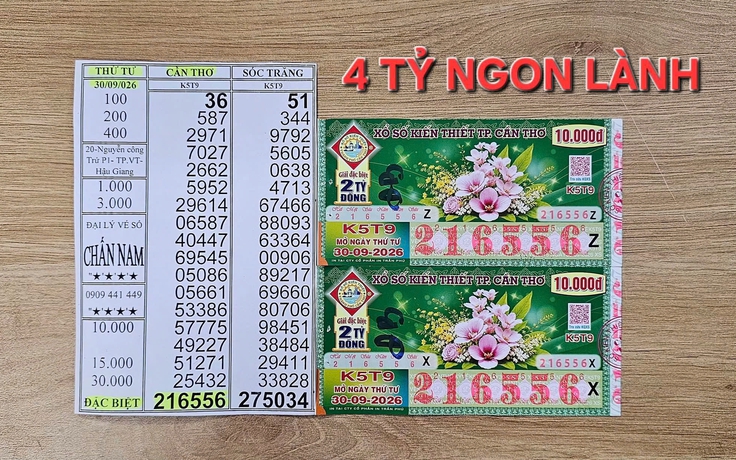 Mua 50 vé, trúng số 4 tỉ xổ số miền Nam nhờ 2 vé cùng dãy số