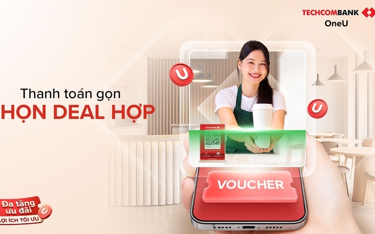 Quét QR Techcombank, nhận nhiều ưu đãi: Dùng voucher, thanh toán bằng U-Point, trúng iPhone 18 Pro