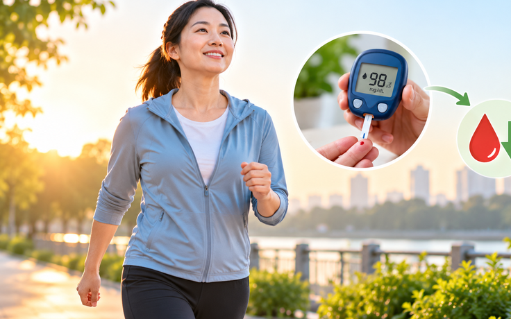 Đi bộ buổi sáng hay buổi tối giúp kiểm soát đường huyết tốt hơn?