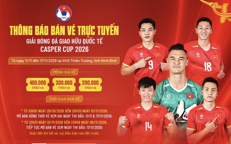 Đội tuyển Việt Nam quyết nâng hạng FIFA: Vé xem đấu Đài Loan và Kyrgyzstan bán trực tuyến giá rất mềm