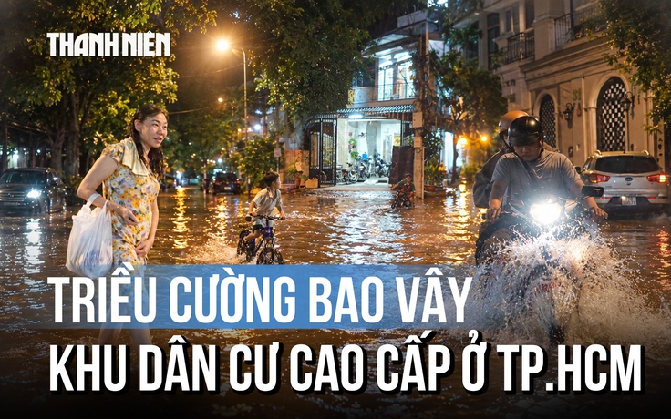 Triều cường dâng cao, bao vây khu dân cư cao cấp ở phía nam TP.HCM