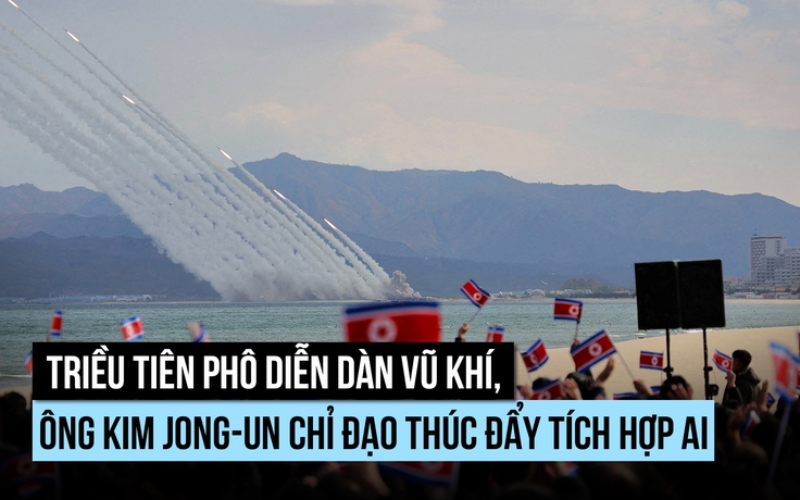 Ông Kim Jong-un dự triển lãm tên lửa, UAV, chỉ đạo tăng tích hợp AI lên vũ khí