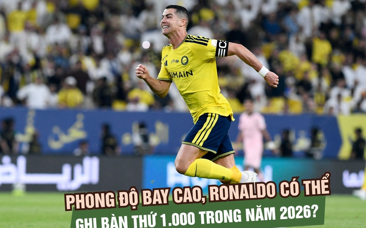 Phong độ bay cao, Ronaldo có thể ghi bàn thứ 1.000 trong năm 2026?