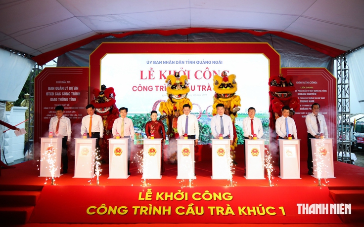 Khởi công cầu Trà Khúc 1 mang hình tượng 'bờ xe nước' gần 2.200 tỉ đồng