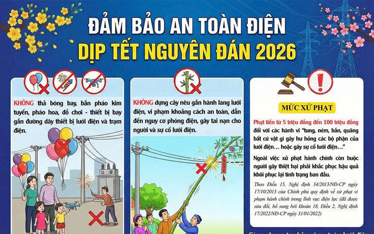 Cẩn trọng khi dựng cây nêu, trang trí đèn điện dịp tết