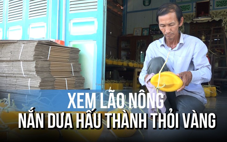 'Nắn' dưa hấu thành thỏi vàng: Cách lão nông nâng tầm trái dưa ngày tết