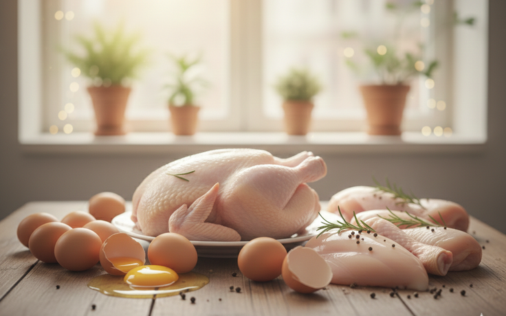 Thịt gà và trứng, loại nào tốt hơn? Kết luận từ chuyên gia
