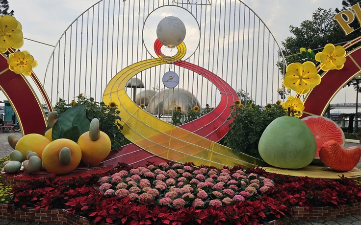 Trái điều Bình Phước 'sánh vai' cùng bưởi Tân Triều tại đường hoa ven sông Đồng Nai