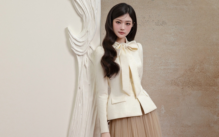 Phối áo khoác ngắn và váy dài đi chúc tết đầu năm