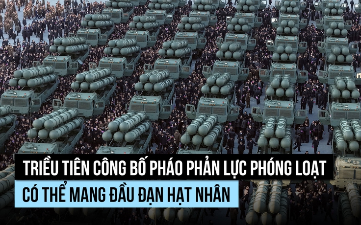 Ông Kim Jong-un công bố pháo phản lực cỡ lớn có thể mang đầu đạn hạt nhân