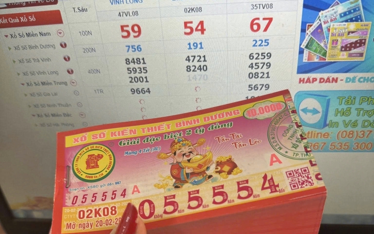 Xổ số miền Nam ngày 20 tháng 2: Lộ diện vé đẹp trúng đài Bình Dương mùng 4 tết