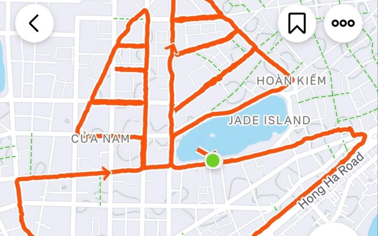 Chạy bộ vẽ chiếc thuyền, chúc năm mới 'thuận buồm xuôi gió'