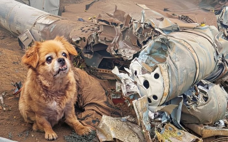 Rơi trực thăng 15 người chết, một chú chó sống sót kỳ diệu