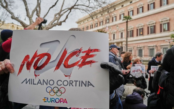 Biểu tình ở Milan phản đối Mỹ cử lực lượng ICE đến Thế vận hội Ý