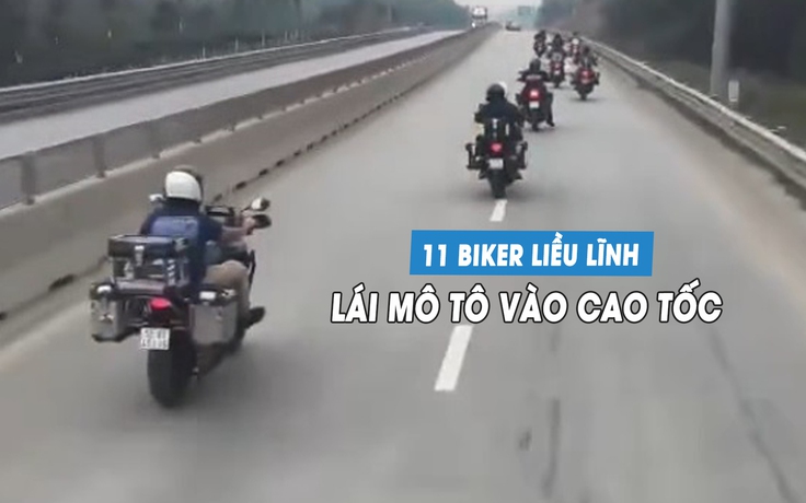 Nhóm 'biker' người nước ngoài bị CSGT phạt vì lái xe phân khối lớn vào cao tốc