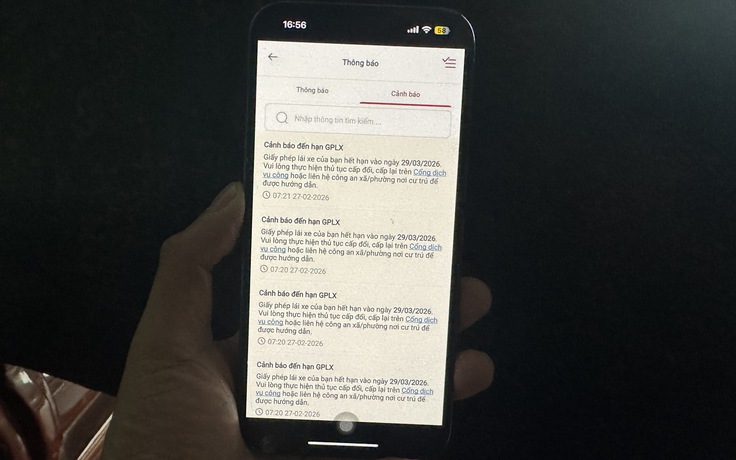 VNeTraffic thêm tính năng thông báo GPLX sắp hết hạn