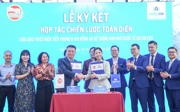 Báo Thiếu niên Tiền phong và Nhi đồng ký kết hợp tác chiến lược với Ocean Edu