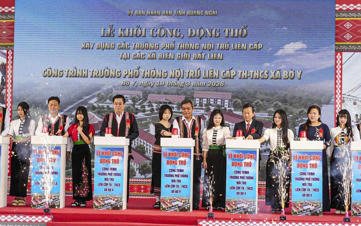 Khởi công 5 trường nội trú ở biên giới Quảng Ngãi, tổng vốn hơn 1.100 tỉ đồng