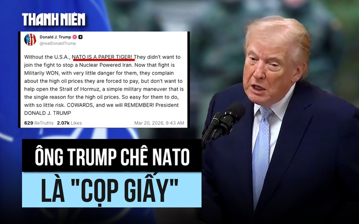 Ông Trump chê NATO là 'cọp giấy' vì không hỗ trợ Mỹ đánh Iran