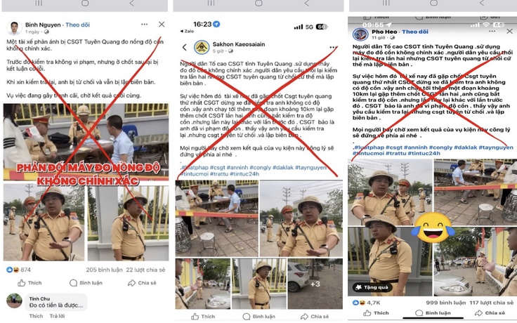 Chuyển hồ sơ vụ bịa đặt CSGT Tuyên Quang không cho thổi lại cồn để điều tra