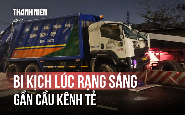 Bi kịch tấm thép từ xe đầu kéo đè cabin xe rác, tài xế tử vong