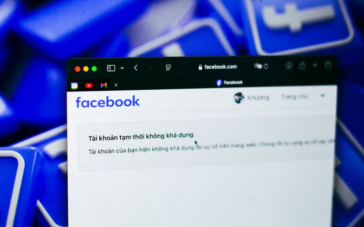 Facebook gặp lỗi tài khoản người dùng không khả dụng