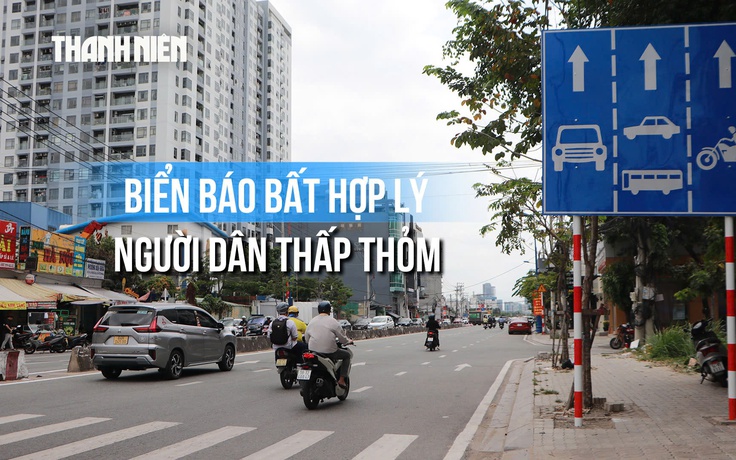 Người dân 'rối não' vì biển báo: Xe máy phải tranh làn vì ô tô đỗ