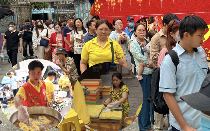 Xếp hàng dài mua đậu hũ vàng, mỗi năm chỉ bán một lần ở Chợ Lớn