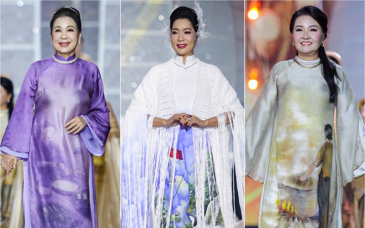 NSND Kim Xuân, NSND Trịnh Kim Chi trình diễn áo dài cùng các hoa hậu