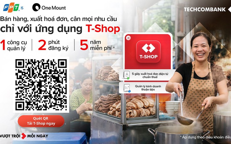 Techcombank ra mắt ứng dụng T-shop giúp hộ kinh doanh quản lý bán hàng vượt trội