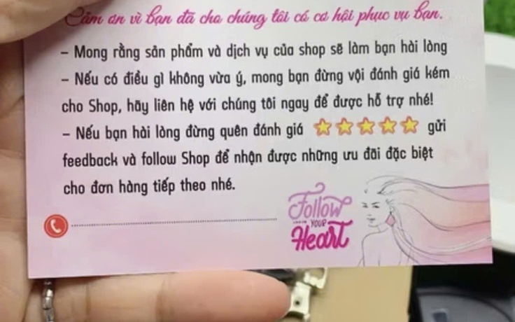 'Tim yếu lắm, đừng đánh giá 1 sao': Lời nhắn quen thuộc của chủ shop online