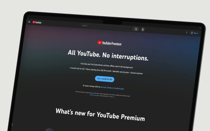 YouTube Premium bất ngờ tăng giá đến 4 USD/tháng