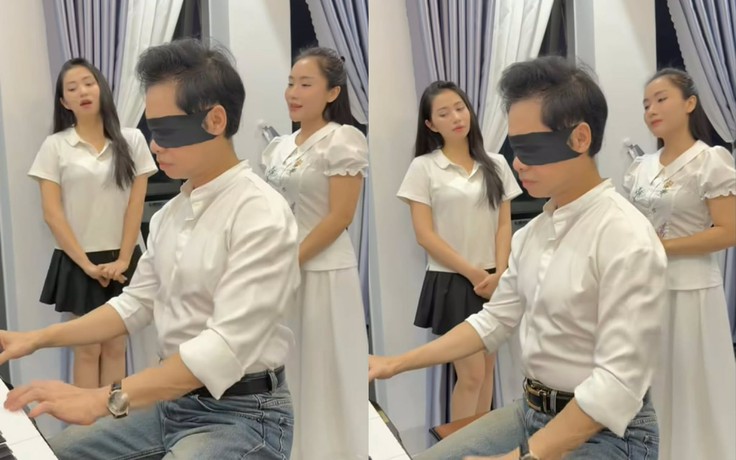 Clip 'bịt mắt đệm đàn' của danh ca Ngọc Sơn gây chú ý
