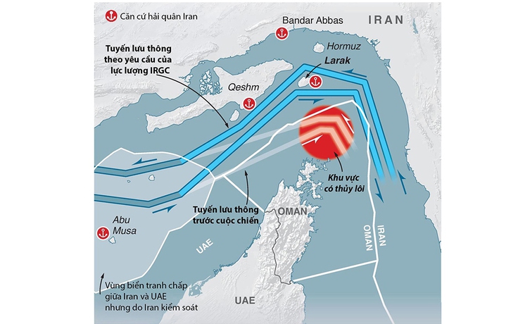 Tàu qua eo biển Hormuz vẫn 'nhỏ giọt'