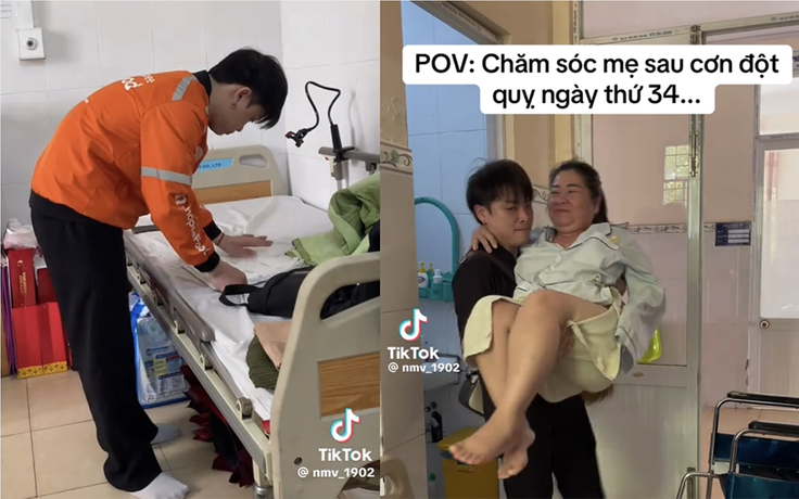 Xúc động câu chuyện anh shipper chăm mẹ bị đột quỵ