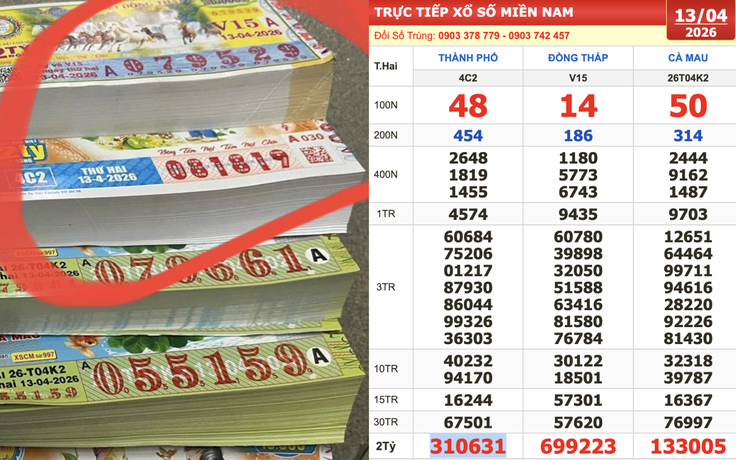Xổ số miền Nam ngày 13 tháng 4: Bất ngờ người trúng  số đài TP.HCM
