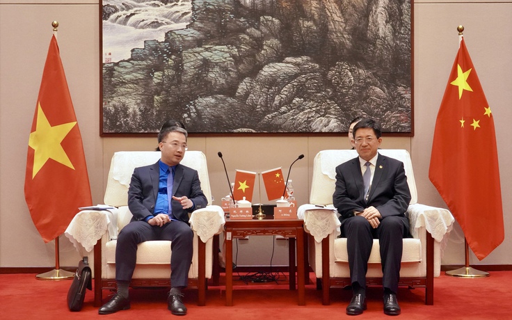 Anh Nguyễn Tường Lâm gặp xã giao Bí thư thứ nhất T.Ư Đoàn TNCS Trung Quốc