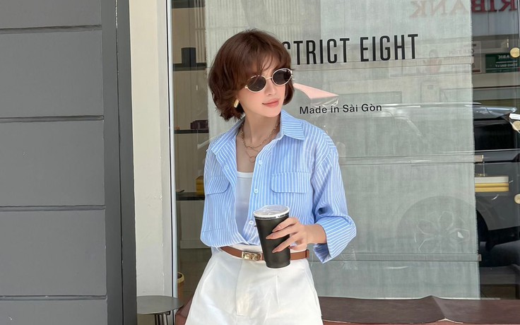 Cá tính xuống phố cùng quần shorts trắng