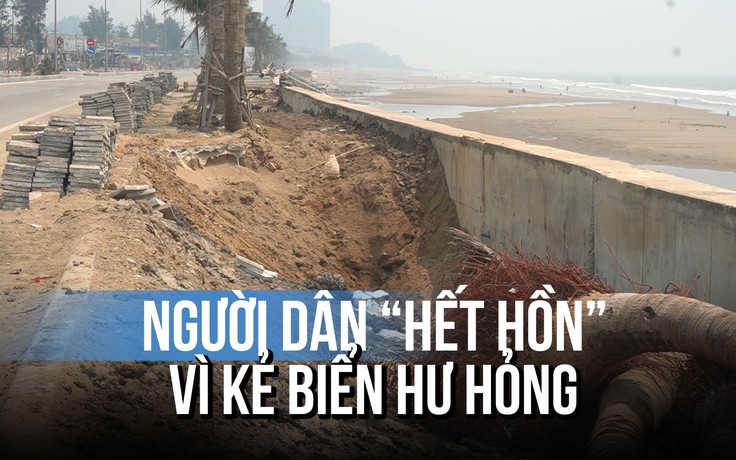 Thanh Hóa: Kè biển mới làm đã hư hỏng dù ‘trời yên biển lặng’