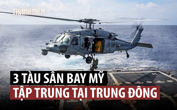 Mỹ tập trung 3 tàu sân bay Mỹ vào Trung Đông