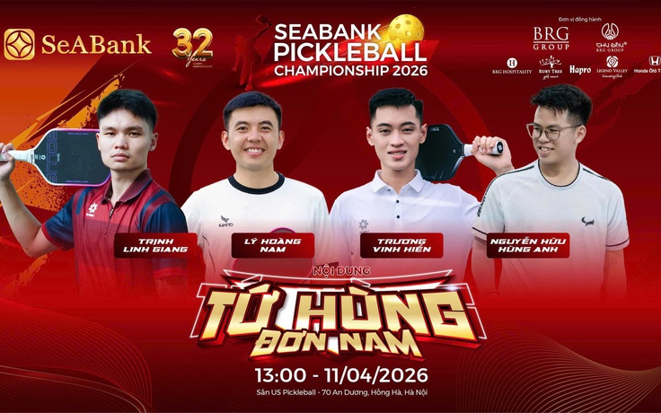SeABank Pickleball Championship 2026: 416 VĐV tranh tài, gây quỹ từ thiện gần 620 triệu đồng 