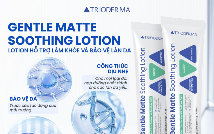 Ra mắt Trioderma Gentle Matte Soothing Lotion mới - kiềm dầu ấn tượng, mỏng mịn nhẹ tênh 