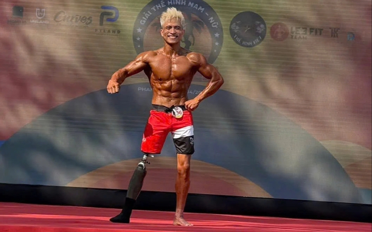 Chàng trai mất một chân nghị lực chinh phục sàn đấu thể hình