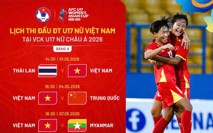 Lịch thi đấu U.17 nữ Việt Nam mới nhất tại châu Á, chạm trán Thái Lan, Trung Quốc: TV360 phát trực tiếp