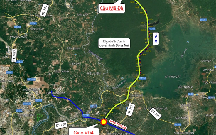 Đường kết nối Bình Phước cũ với Đồng Nai cũ sẽ có 8 làn xe