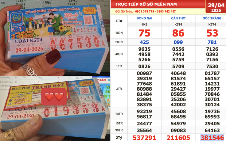 Xổ số miền Nam ngày 29 tháng 4: Nhiều người trúng số đài Sóc Trăng nhận thưởng sớm